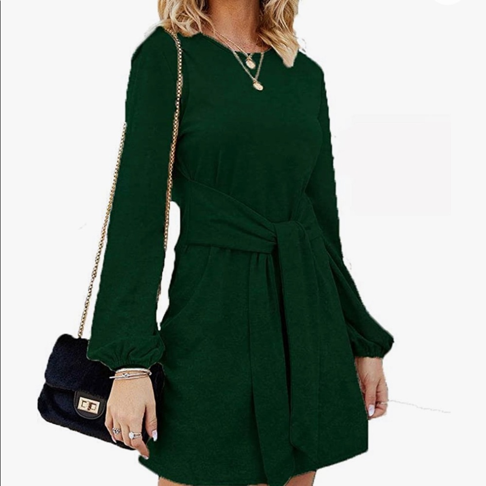 Amazon Fashion Green Tie Dress